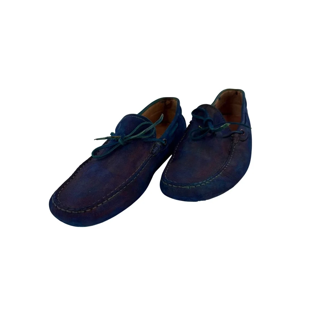 Tods Driving Shoes‎ Mens 7 Blue Tie Dye Suede Gommino Moccasin Loafers Italy